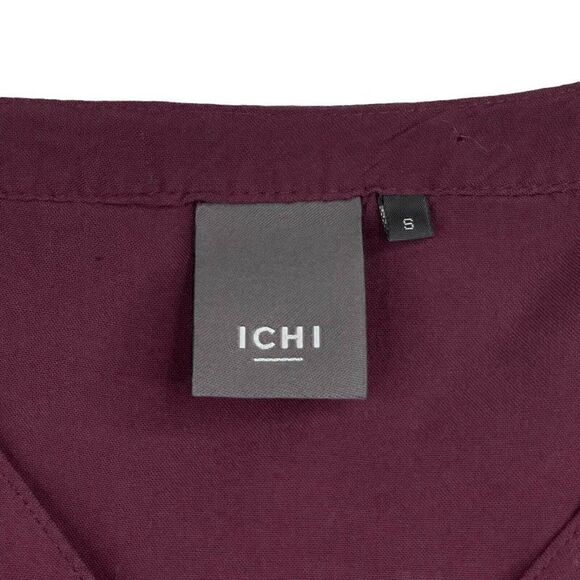 Ichi Marlene Maroon Button Up Blouse - Picture 3 of 5